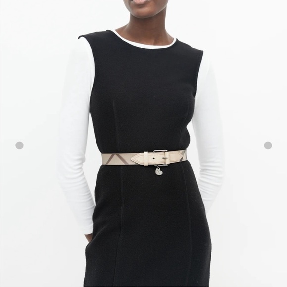 Burberry Accessories - Burberry Heart Charm Belt Smoked Check Coated Canvas Belt